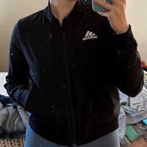 Adidas Black Ribbed Collar Jacket